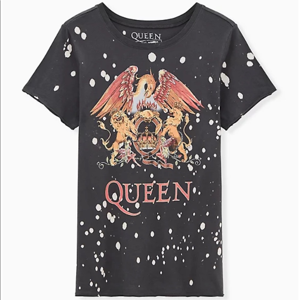 TORRID CLASSIC FIT CREW TEE - QUEEN BLACK SPLATTER WASH